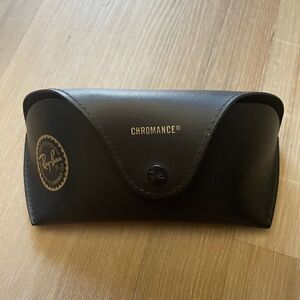 Ray-Ban Sun Glasses Case Chromance Black Snap Closure